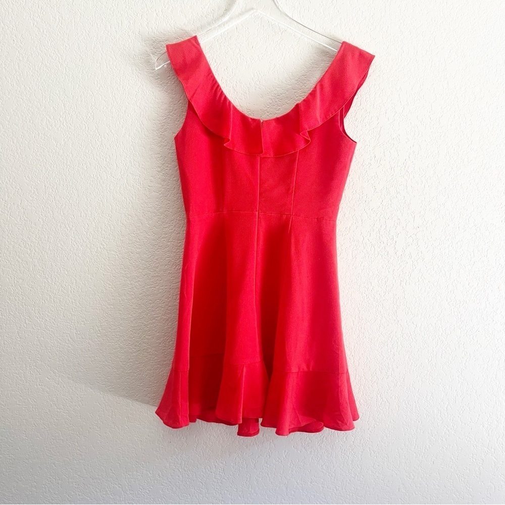 ASOS Red Mini Dress V Neck and Back Fit and Flare Size 6 - Picture 7 of 11